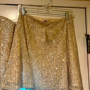 Sparkly New Year’s Eve, outfit, jacket and skirt